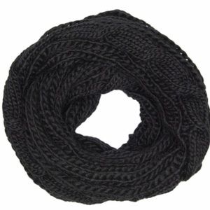 NWT Black cable knit infinity scarf Just Fab